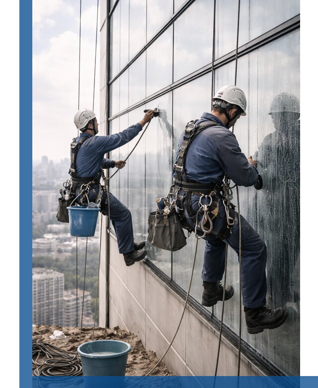 Профессиональная мойка фасадных окон альпинистами в Рузаевке