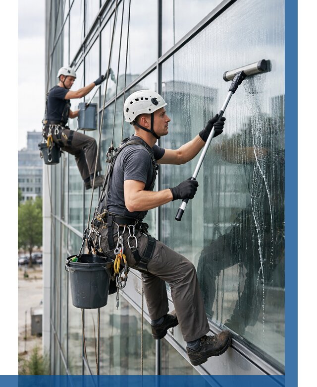 Мойка витражей альпинистами в Рузаевке от 726 р. под ключ|ВЫСОТНИК-Рзв