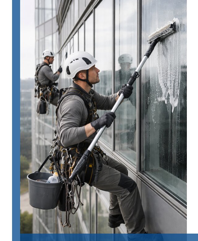 Высотная мойка сплошного остекления с выездом в Рузаевке