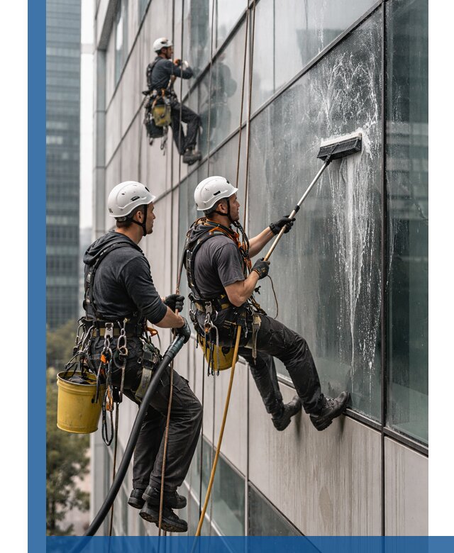Профессиональная высотная мойка фасадов зданий в Рузаевке