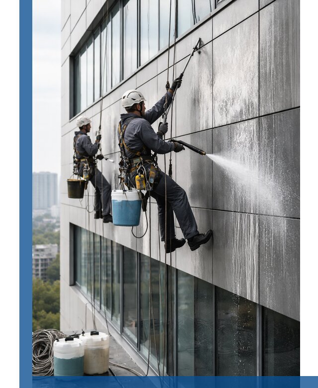 Профессиональная мойка вентилируемых фасадов в Рузаевке