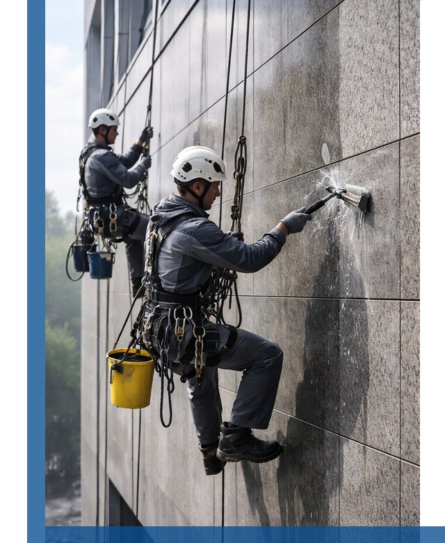 Профессиональная мойка фасада из керамогранита в Рузаевке