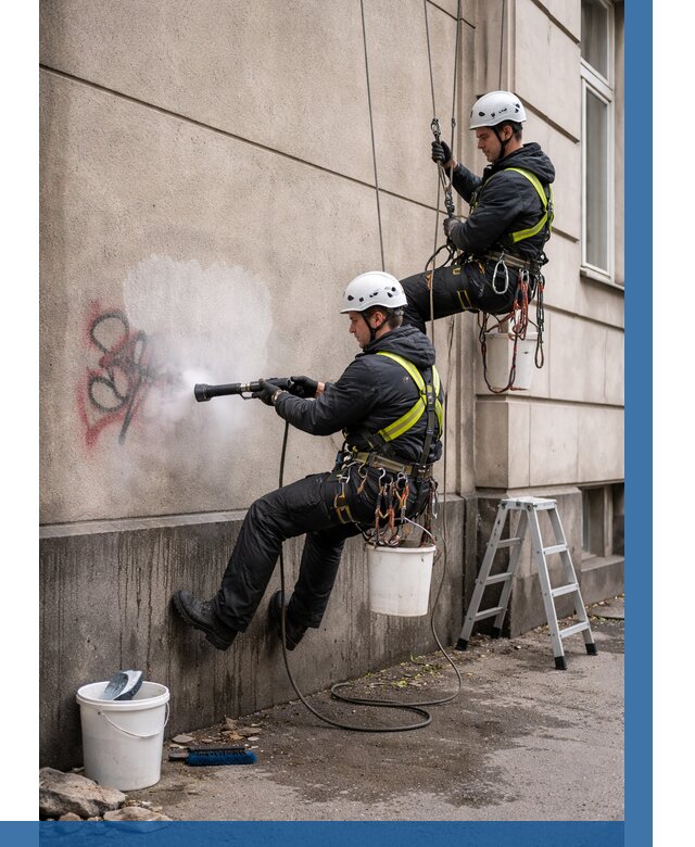 Удаление граффити с фасада в Рузаевке от 4666 р. | ВЫСОТНИК-Рзв