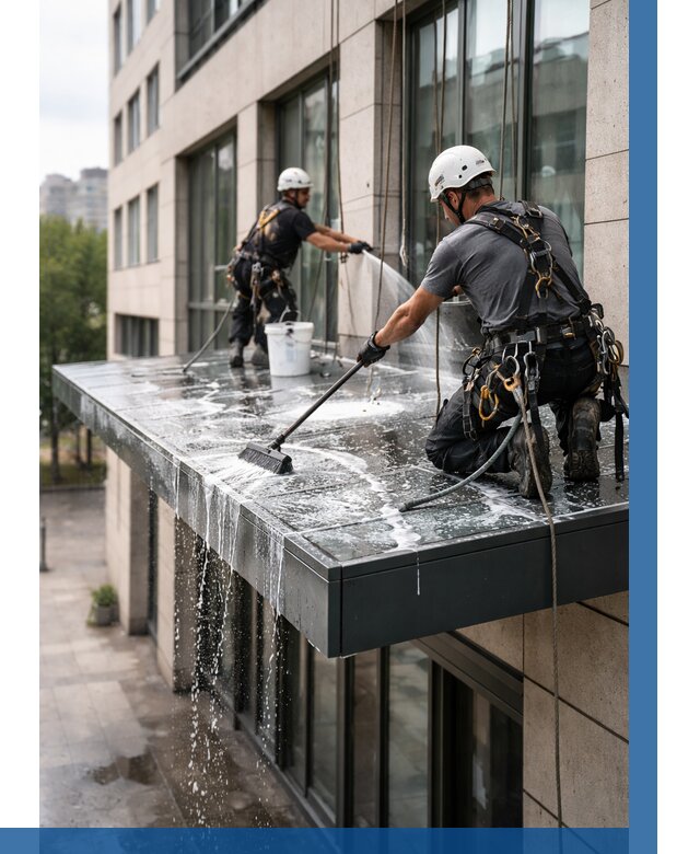 Мойка козырьков и навесов в Рузаевке от 3629 р. | ВЫСОТНИК-Рзв