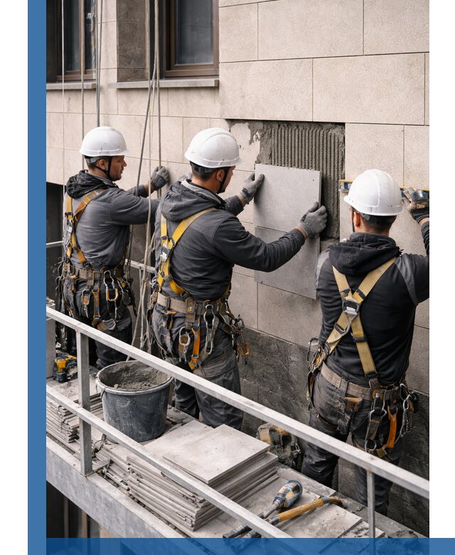 Ремонт облицовки фасада плиткой в Рузаевке с гарантией