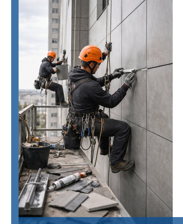 Профессиональный ремонт фасада из керамогранита в Рузаевке