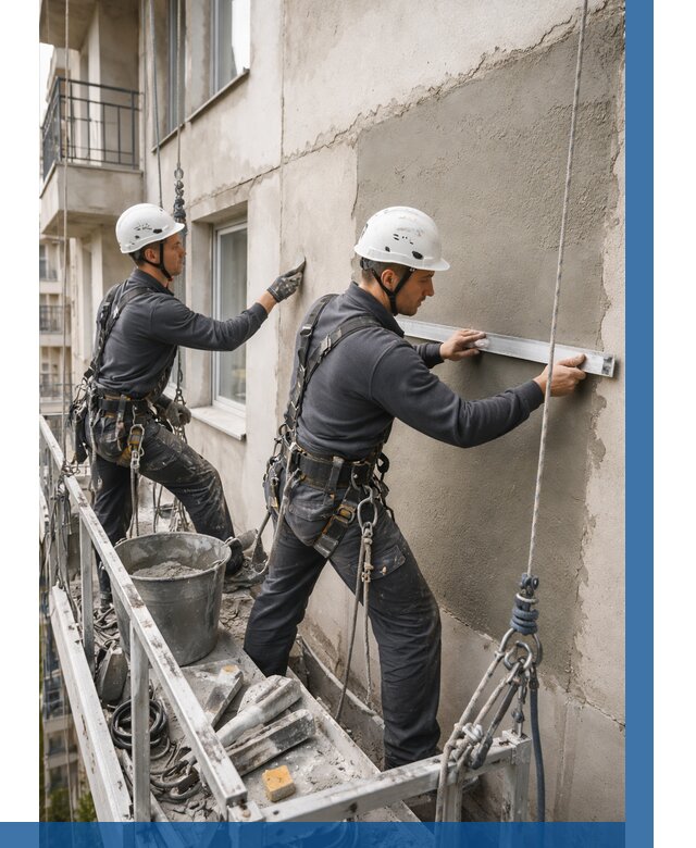 Штукатурка фасада на высоте в Рузаевке от 933 р. | ВЫСОТНИК-Рзв