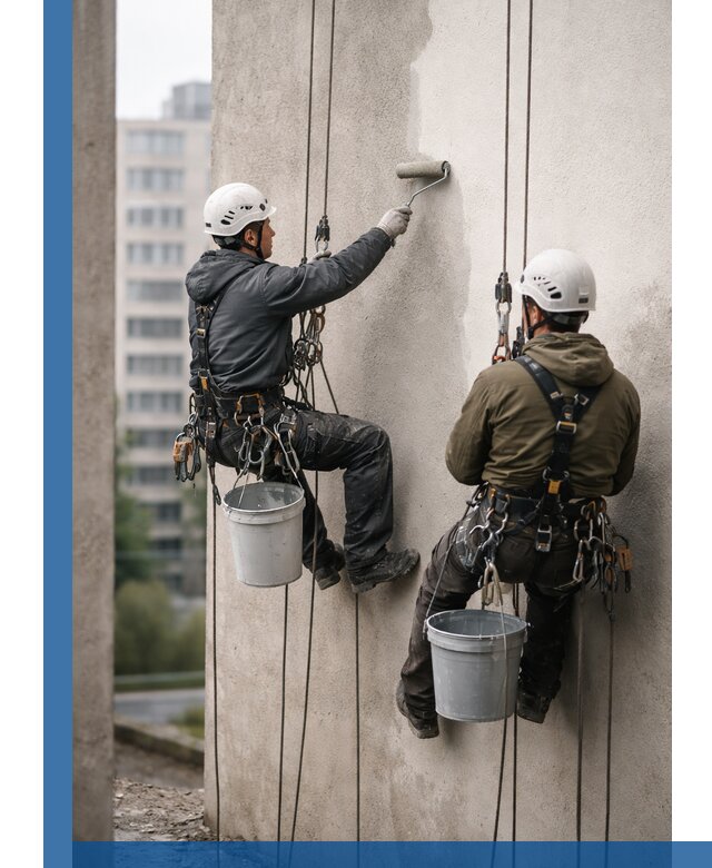 Покраска фасадов высотными альпинистами в Рузаевке с гарантией