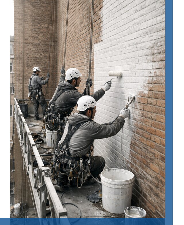 Покраска кирпичного фасада в Рузаевке от 363 р. | ВЫСОТНИК-Рзв