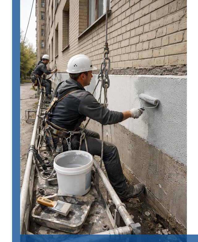 Окраска цоколя здания в Рузаевке профессионально и надежно