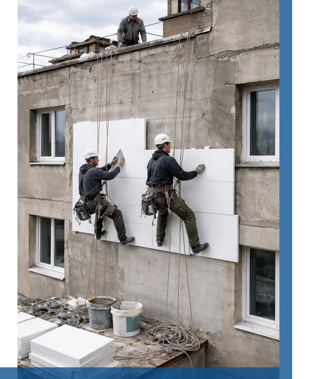 Утепление фасада пенополистиролом в Рузаевке от 1866 р. | ВЫСОТНИК-Рзв