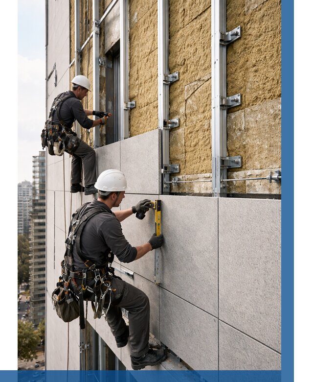 Монтаж вентилируемого фасада в Рузаевке от 3629 р. | ВЫСОТНИК-Рзв