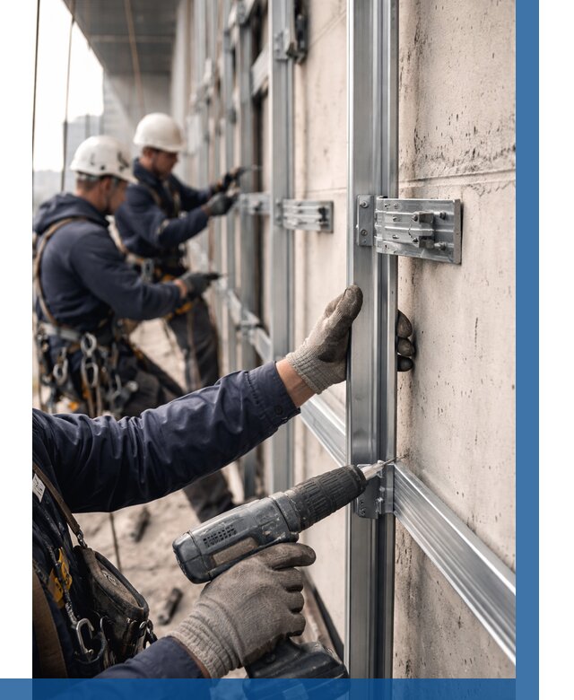 Монтаж подсистемы вентфасада в Рузаевке от 881 р. | ВЫСОТНИК-Рзв