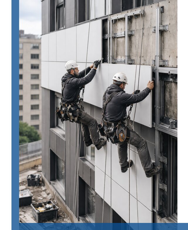 Монтаж композитных панелей фасада в Рузаевке под ключ