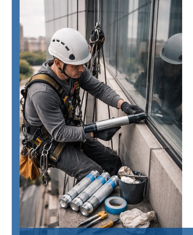 Герметизация стыков витража в Рузаевке для герметичных фасадов