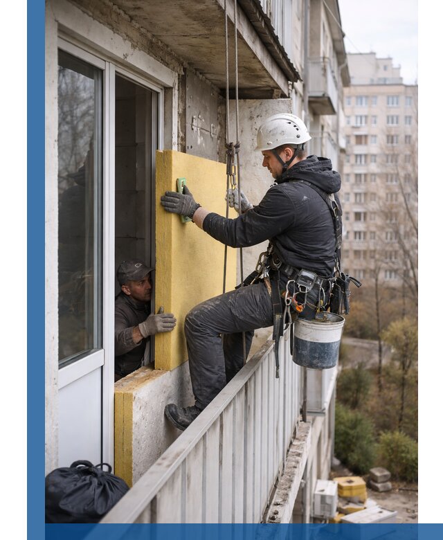 Профессиональное утепление балкона снаружи в Рузаевке под ключ
