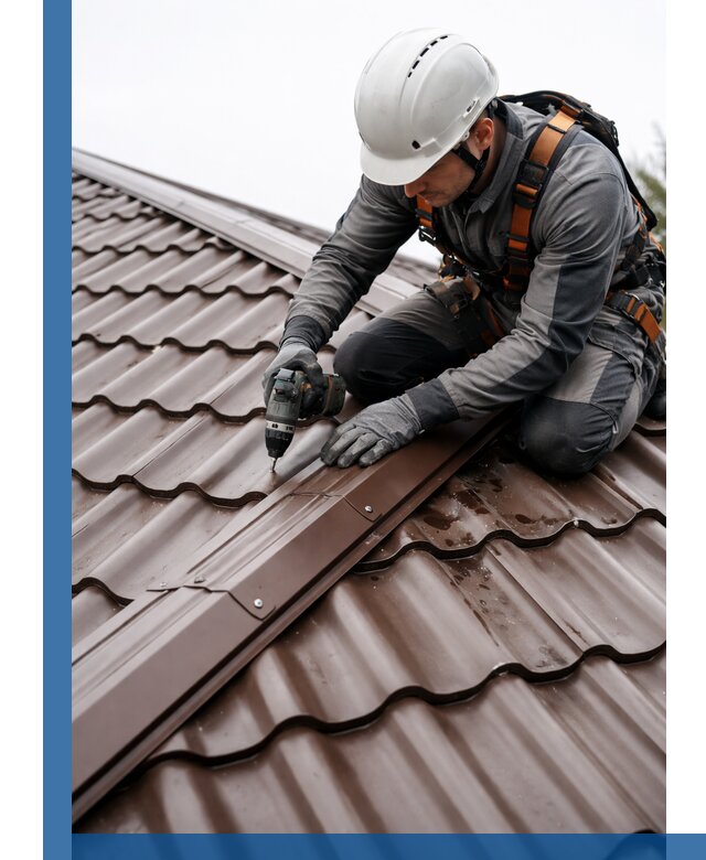 Ремонт металлочерепицы на крыше в Рузаевке профессионально