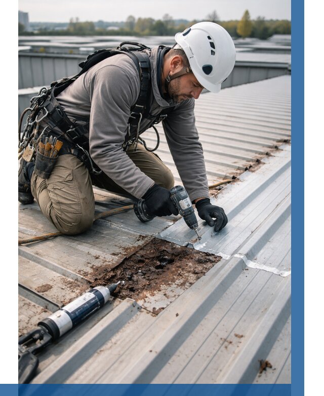 Ремонт профнастила на кровле в Рузаевке от 726 р. | ВЫСОТНИК-Рзв