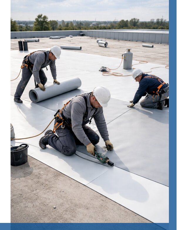 Монтаж мембранной кровли под ключ в Рузаевке от 1244 р. | ВЫСОТНИК-Рзв