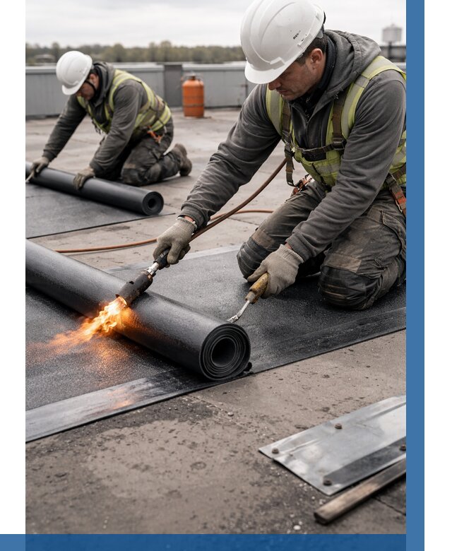 Монтаж наплавляемой кровли в Рузаевке от 881 р. — ВЫСОТНИК-Рзв