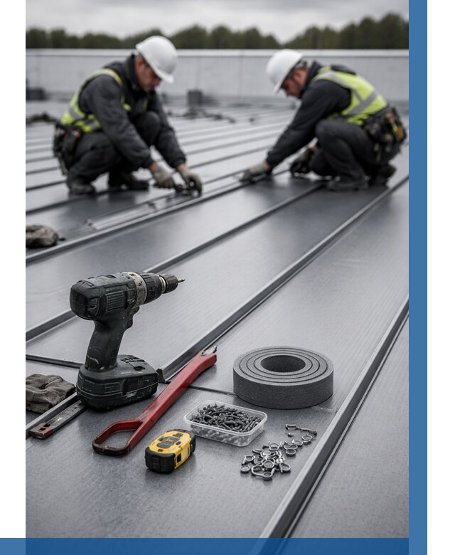 Монтаж фальцевой кровли в Рузаевке от 1866 р. | ВЫСОТНИК-Рзв