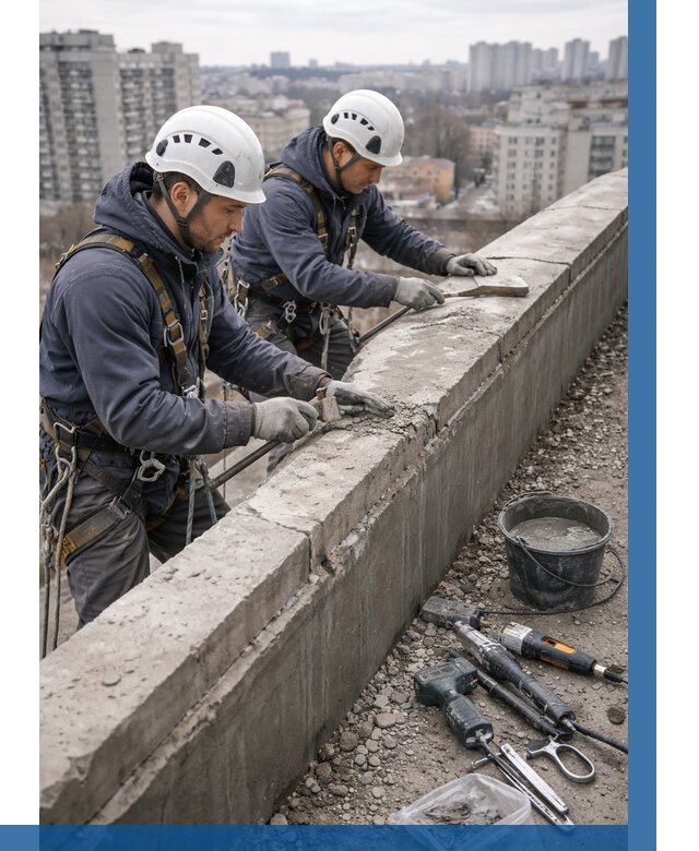 Ремонт парапета на кровле в Рузаевке от 1555 р. | ВЫСОТНИК-Рзв