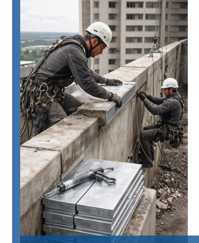 Замена парапетных крышек и установка новых в Рузаевке