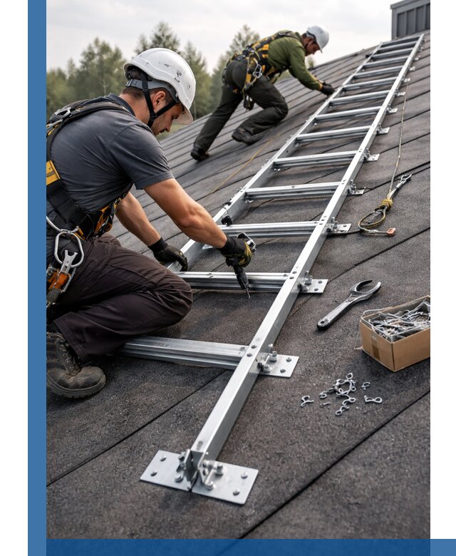 Профессиональный монтаж кровельной лестницы в Рузаевке под ключ