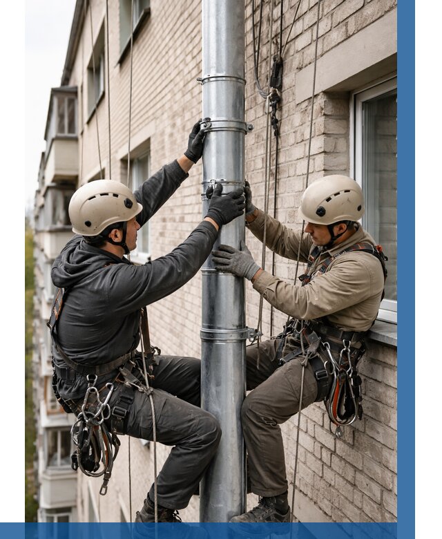 Замена водосточных труб в Рузаевке от 6739 р. | ВЫСОТНИК-Рзв