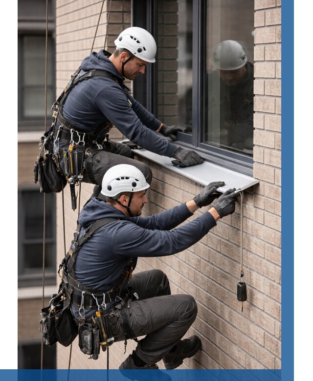 Монтаж оконных отливов под ключ в Рузаевке от 3629 р. | ВЫСОТНИК-Рзв