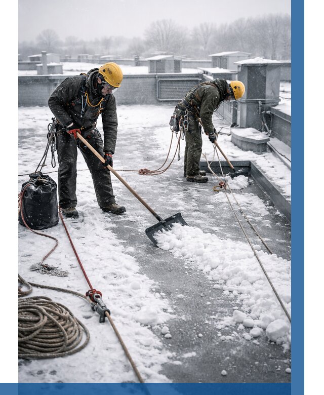 Очистка крыши от снега в Рузаевке от 7776 р. | ВЫСОТНИК-Рзв