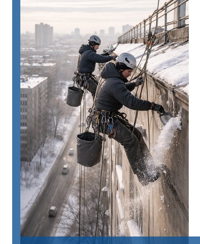 Очистка карнизов от снега в Рузаевке профессионально и безопасно
