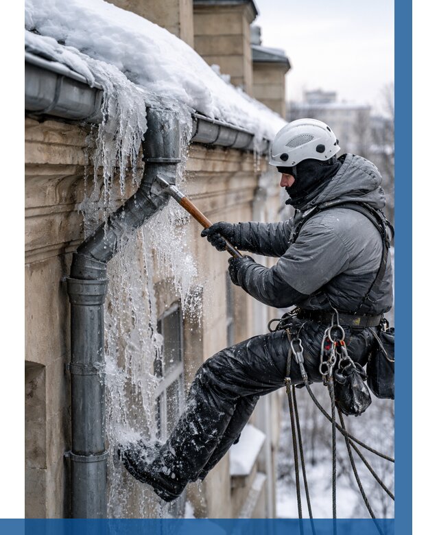 Очистка водостоков от льда в Рузаевке от 3629 р. | ВЫСОТНИК-Рзв