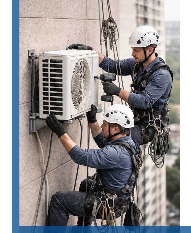 Монтаж внешнего блока кондиционера в Рузаевке установка и крепление