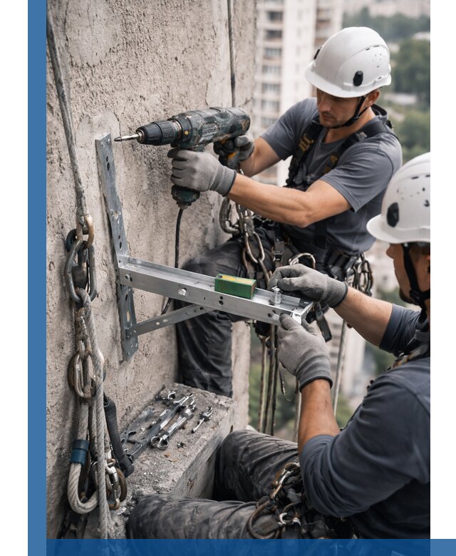 Установка кронштейнов кондиционера и крепежа в Рузаевке