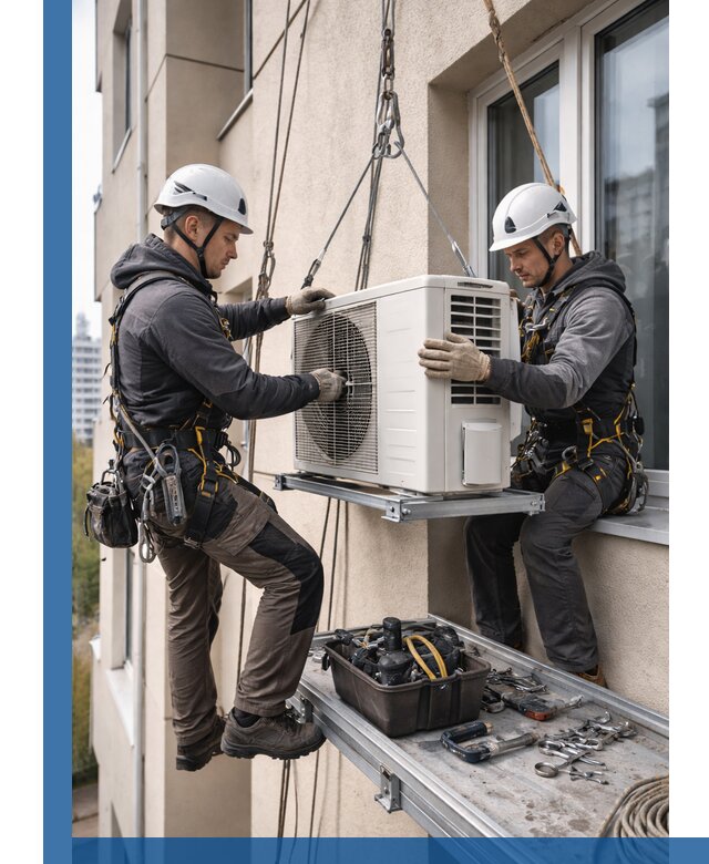 Перенос внешнего блока кондиционера в Рузаевке с монтажом и крепежом