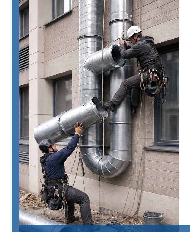 Монтаж фасадных воздуховодов в Рузаевке с герметизацией и крепежом
