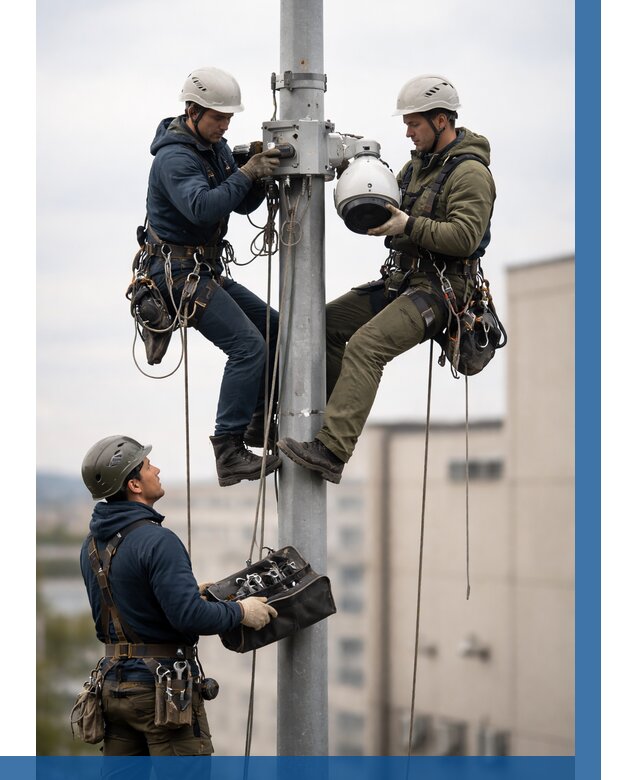 Установка видеокамер на мачте в Рузаевке от 8813 р. | ВЫСОТНИК-Рзв