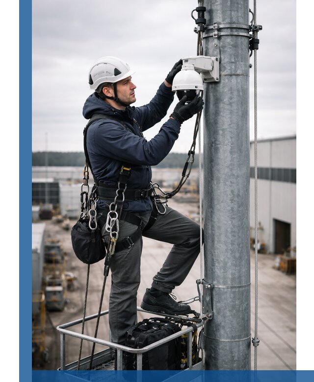 Профессиональная установка видеокамер на мачте в Рузаевке