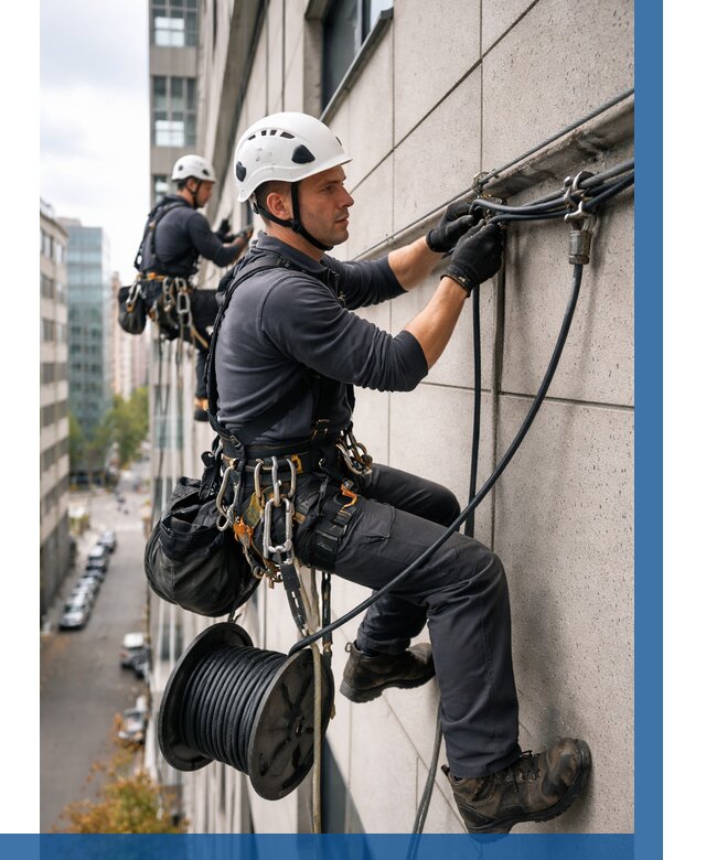 Прокладка кабеля по фасаду в Рузаевке от 363 р. | ВЫСОТНИК-Рзв