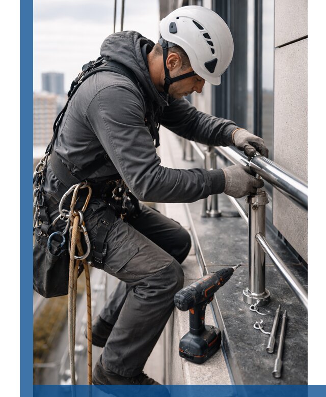 Монтаж ограждений на высоте в Рузаевке для зданий и конструкций