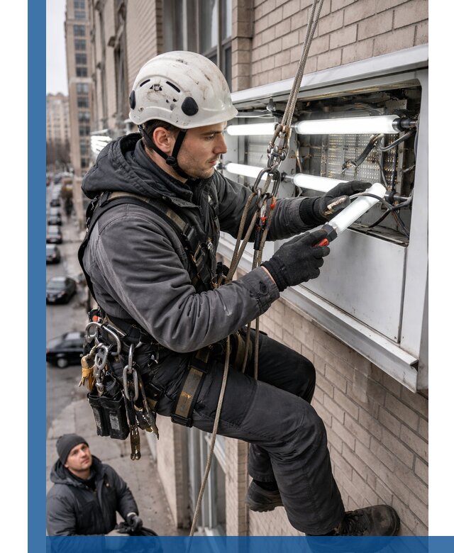 Профессиональная замена ламп в наружной вывеске в Рузаевке