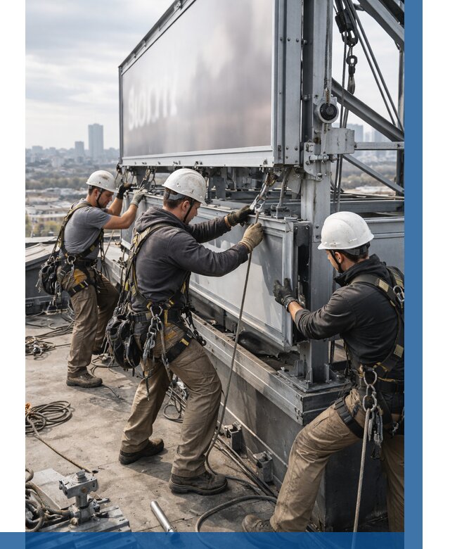 Монтаж крышной рекламной конструкции в Рузаевке от 62208 р.|ВЫСОТНИК-Рзв