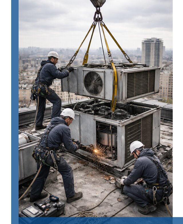 Демонтаж крышной установки в Рузаевке любой сложности