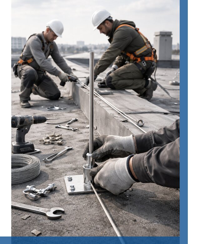 Монтаж молниезащиты на кровле в Рузаевке цена от 25920 р. | ВЫСОТНИК-Рзв