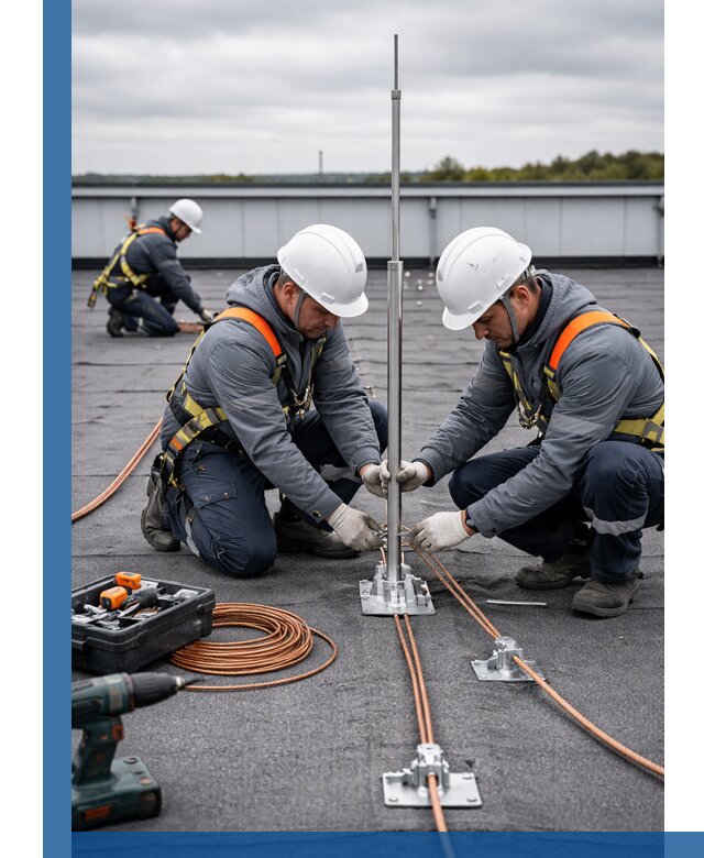 Монтаж молниезащиты на кровле в Рузаевке под ключ с гарантией