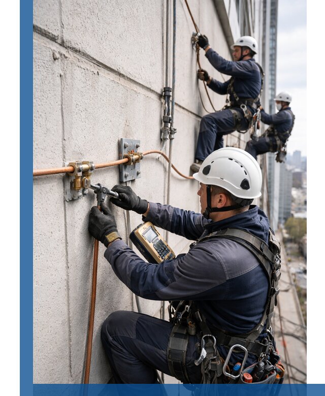 Монтаж системы заземления здания и молниезащиты в Рузаевке