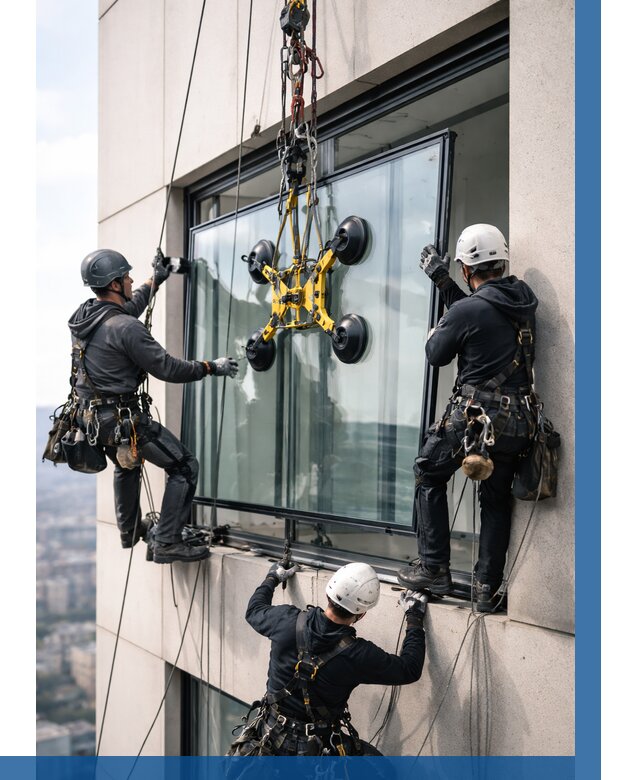 Монтаж стеклопакетов на высоте в Рузаевке от 3318 р. | ВЫСОТНИК-Рзв