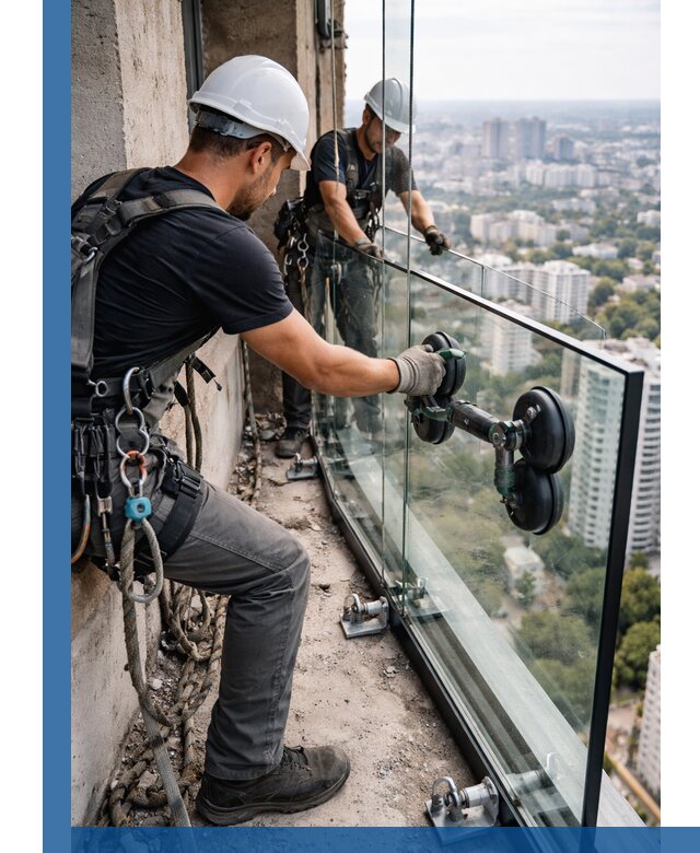 Монтаж стеклянных ограждений под ключ с гарантией в Рузаевке