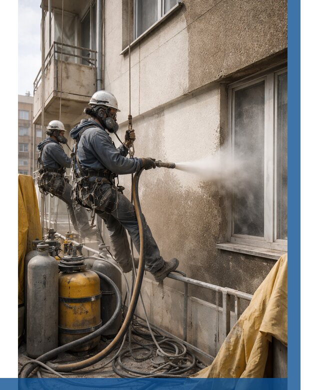 Пескоструйная очистка фасада в Рузаевке от 674 р. | ВЫСОТНИК-Рзв